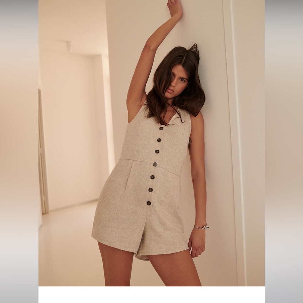 Madewell V Neck Button Down Romper